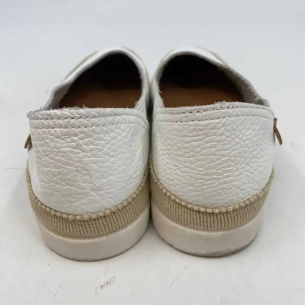 Verbenas White Classic Leather Flats | Women's Size 39EU